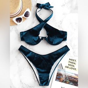 Zaful Velvet Wire Bikini